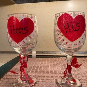 Hand Painted Wine Glasses